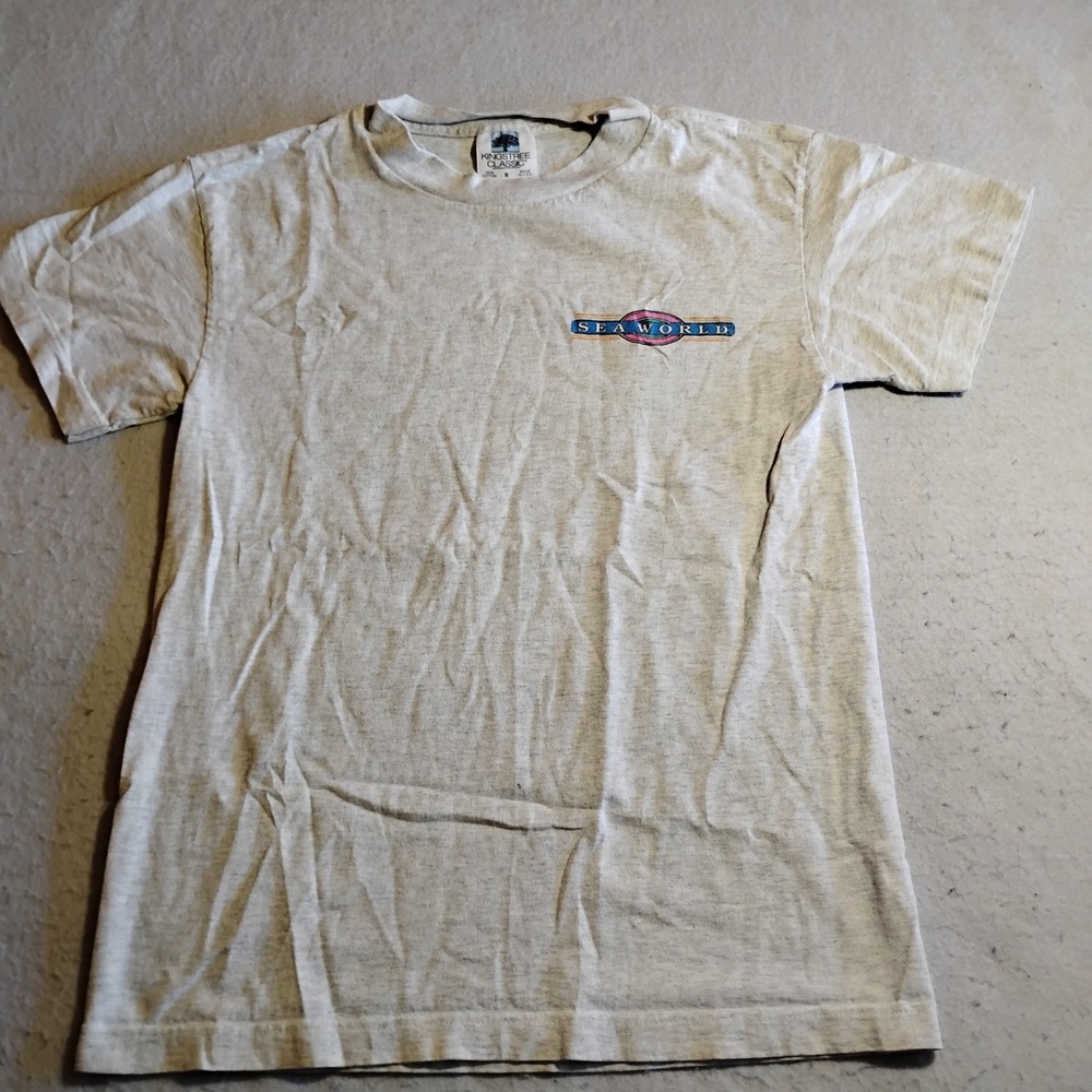Vintage Kingstree Classic Sea World Shamu T Shirt Mens Small Gray Made in USA